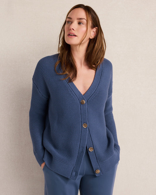 ORGANIC COTTON LINK STITCH CARDIGAN