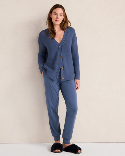 ORGANIC COTTON LINK STITCH CARDIGAN