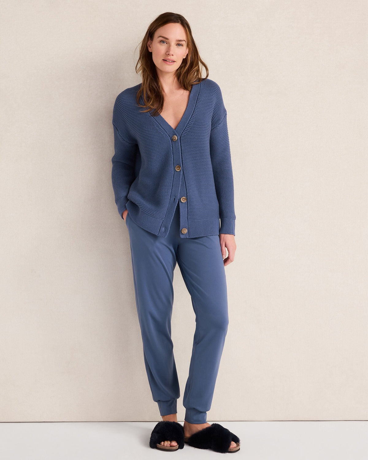 ORGANIC COTTON LINK STITCH CARDIGAN