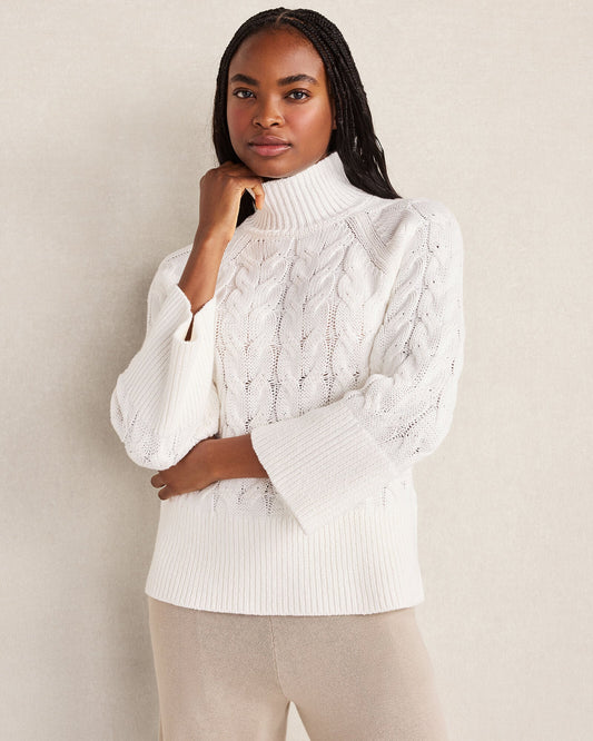 ORGANIC COTTON MOCK NECK SWEATER