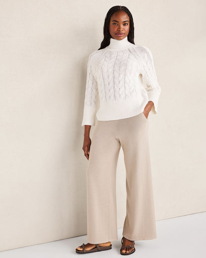 ORGANIC COTTON MOCK NECK SWEATER