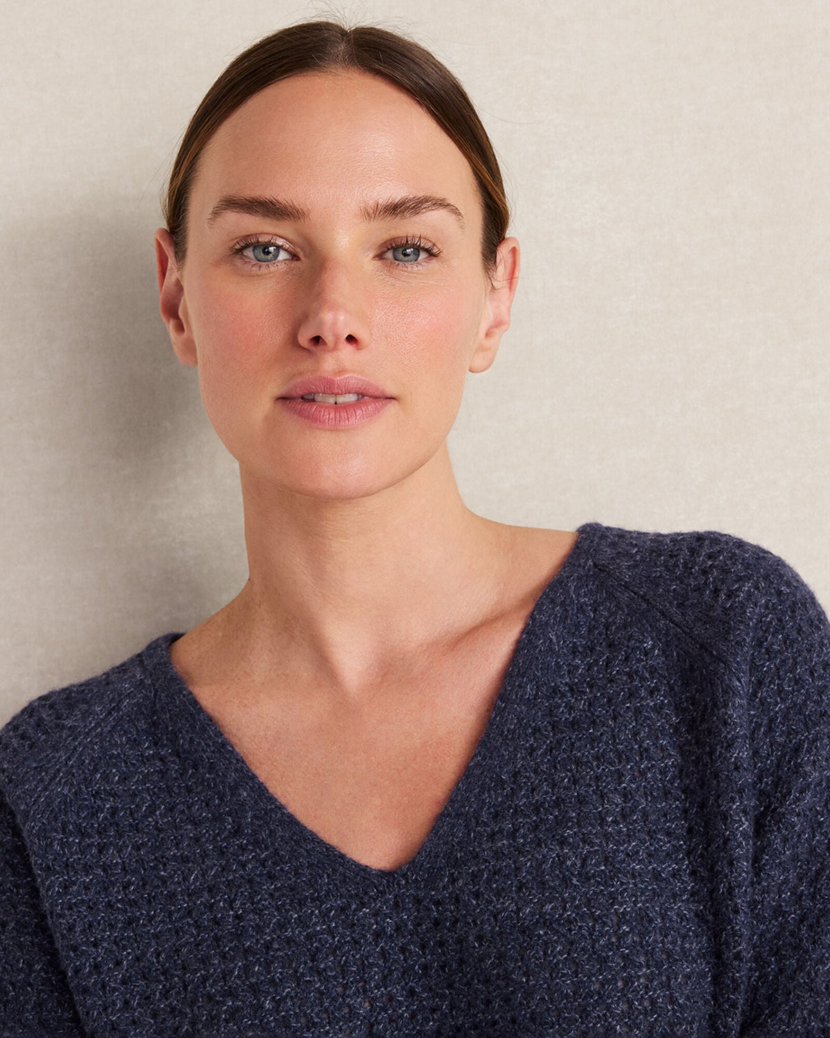 MERINO WOOL BLEND V-NECK SWEATER