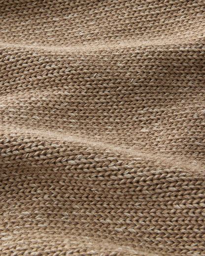 ORGANIC COTTON LINEN PLAITED V-NECK CARDIGAN