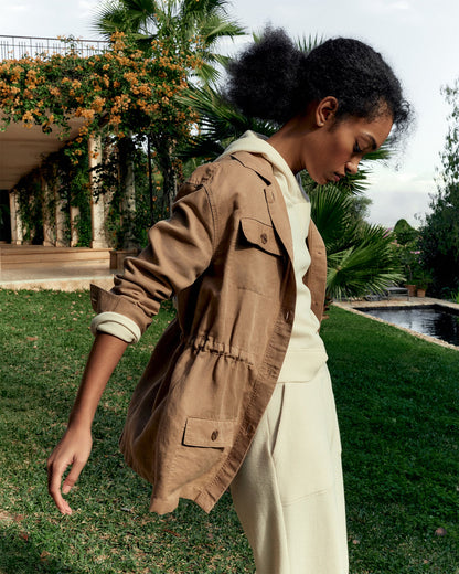 LINEN BLEND DOBBY JACKET