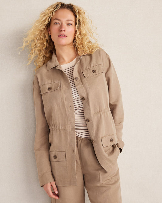 LINEN BLEND DOBBY JACKET