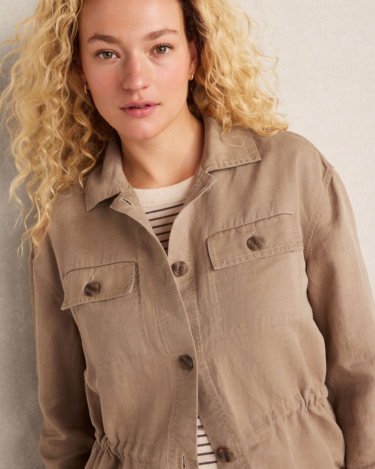 LINEN BLEND DOBBY JACKET