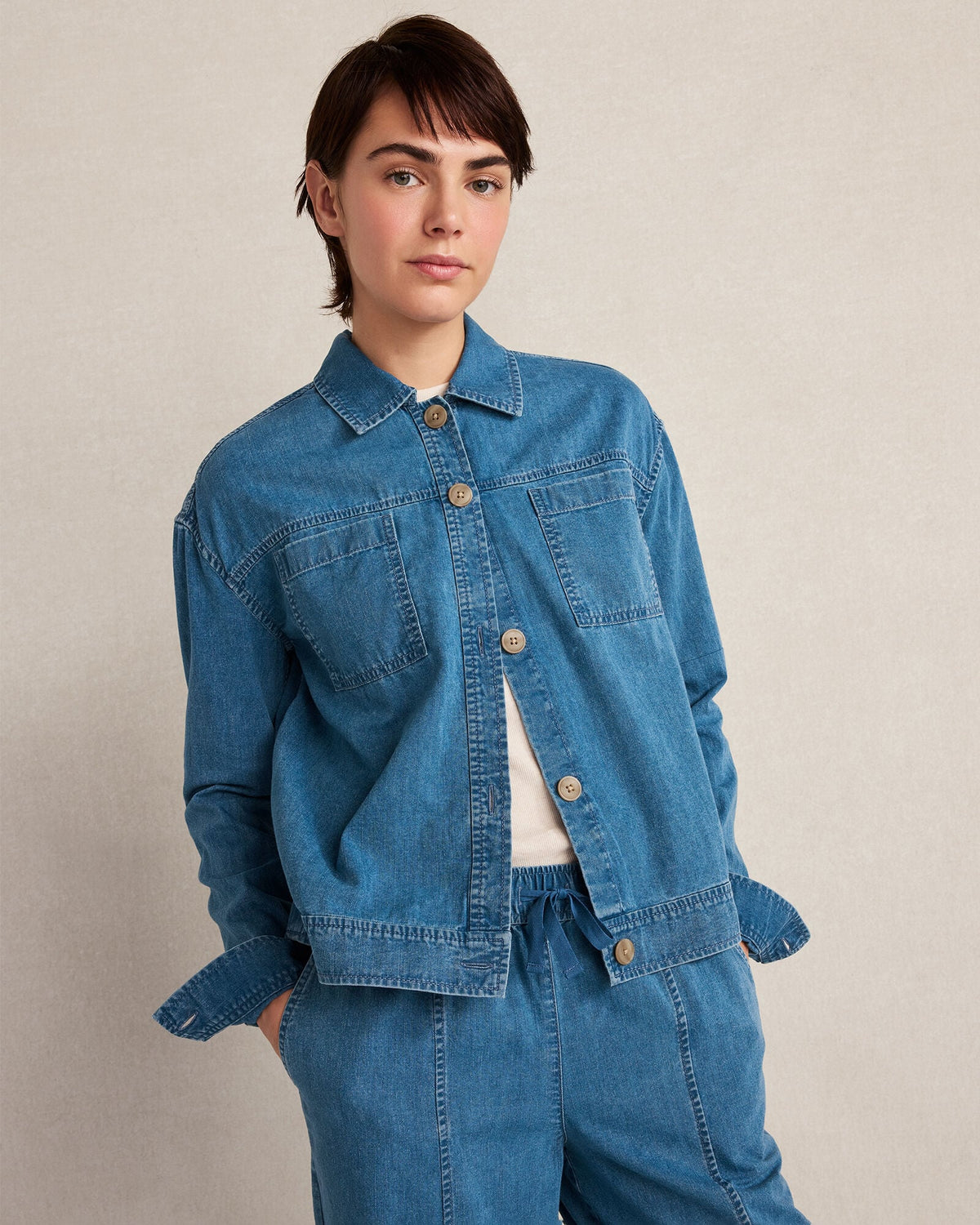 ORGANIC COTTON DENIM BOXY JACKET