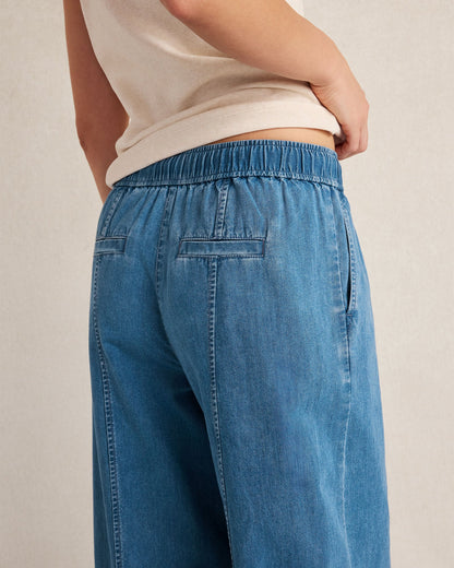 ORGANIC COTTON DENIM BARREL LEG PANTS
