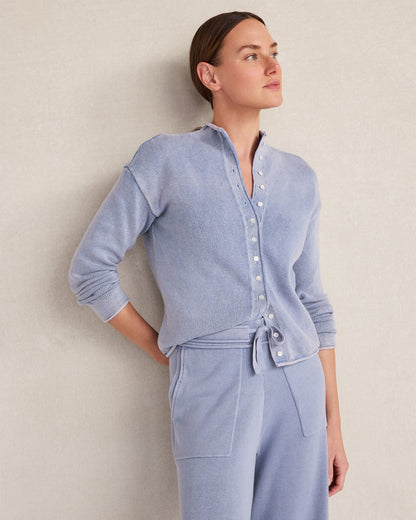 ORGANIC COTTON ROLL NECK CARDIGAN