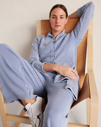 ORGANIC COTTON ROLL NECK CARDIGAN