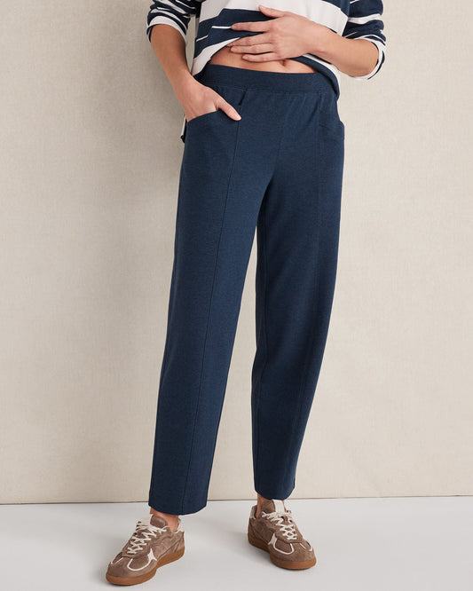 ORGANIC COTTON INTERLOCK BARREL LEG PANTS