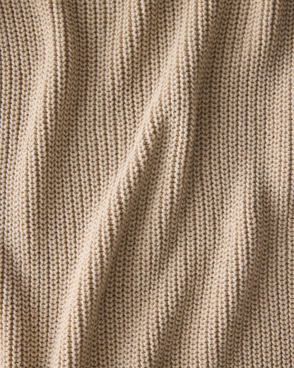 ORGANIC COTTON SHAKER STITCH HEATHERED CARDIGAN
