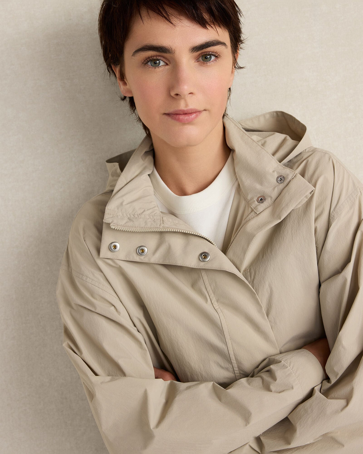 CRINKLE NYLON PACKABLE JACKET