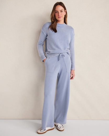 GARMENT-DYED ORGANIC COTTON ROLL NECK SWEATER