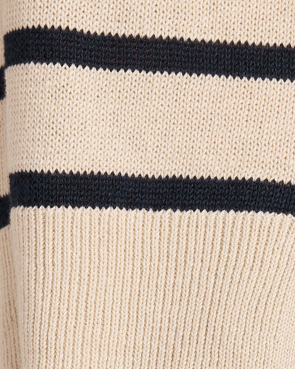 ORGANIC COTTON LINEN STRIPE CREWNECK