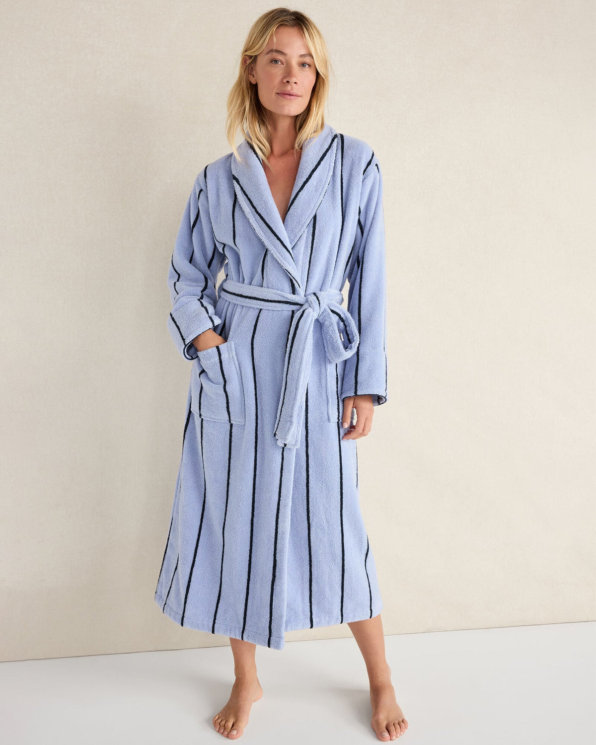 PLUSH TERRY STRIPED ROBE