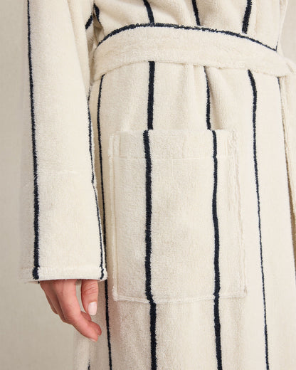 PLUSH TERRY STRIPED ROBE + TOTE SET