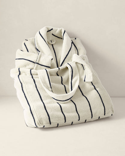 PLUSH TERRY STRIPED ROBE + TOTE SET