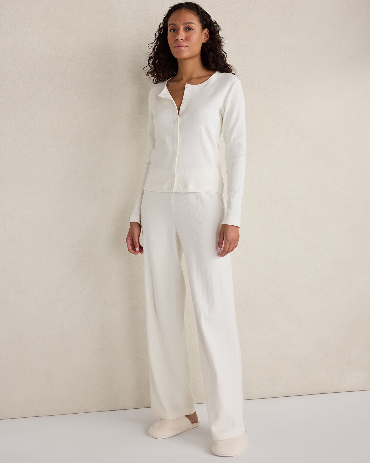 ORGANIC COTTON POINTELLE CARDIGAN