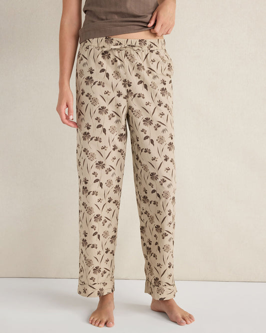 ORGANIC COTTON POPLIN SCATTERED FLORAL PAJAMA PANTS