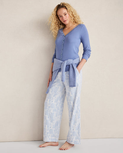 ORGANIC COTTON RIB KNIT LACE CARDIGAN
