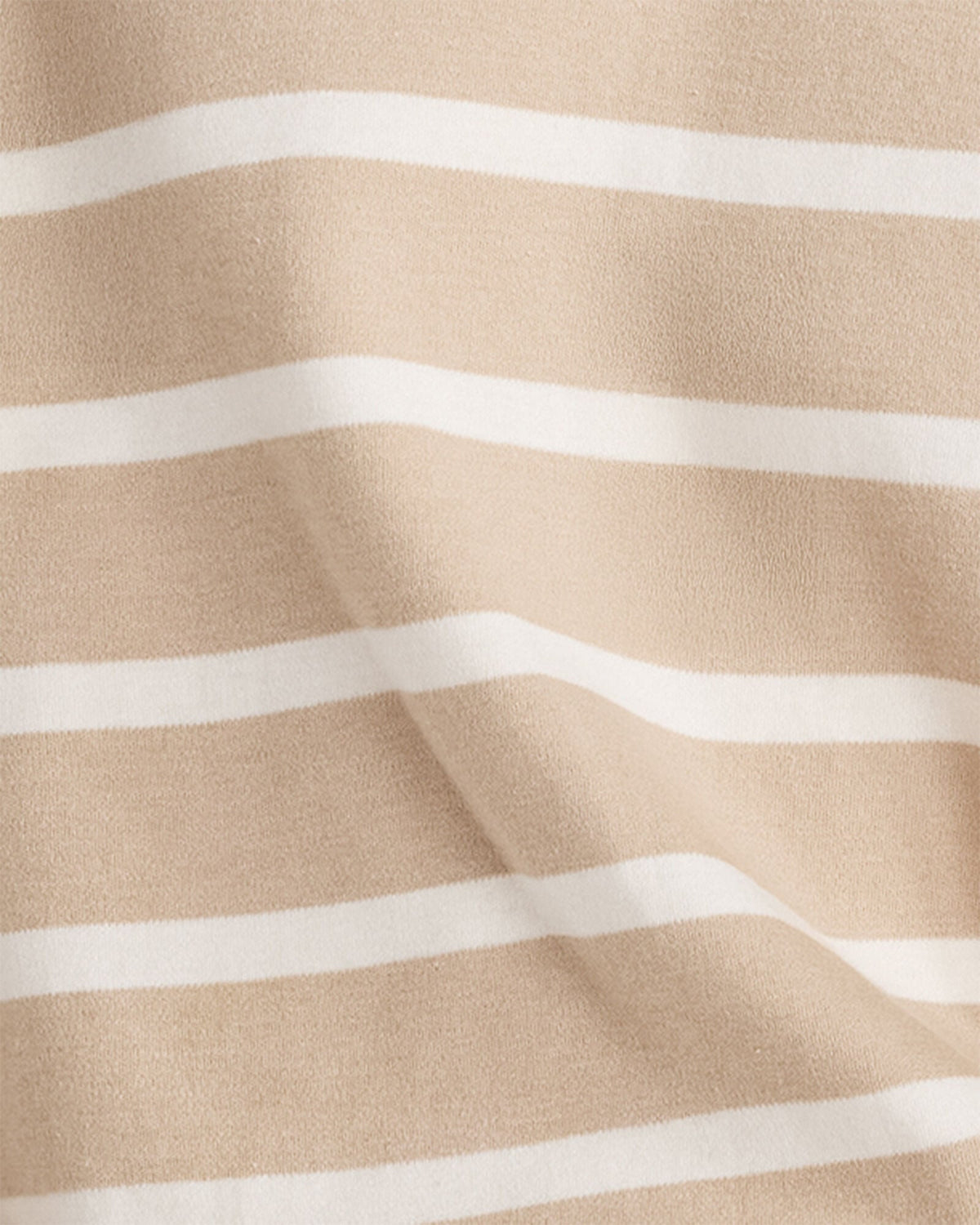 BRUSHED COTTON INTERLOCK STRIPE CREWNECK
