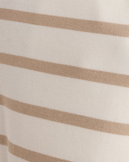 BRUSHED COTTON INTERLOCK STRIPE PANTS